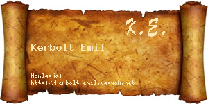 Kerbolt Emil névjegykártya