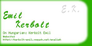 emil kerbolt business card